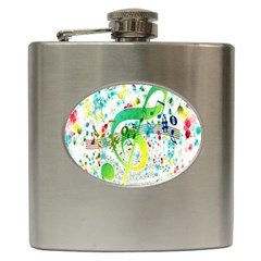 Points Circle Music Pattern Hip Flask (6 Oz) by Nexatart