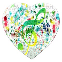 Points Circle Music Pattern Jigsaw Puzzle (heart) by Nexatart