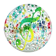 Points Circle Music Pattern Ornament (round Filigree) by Nexatart