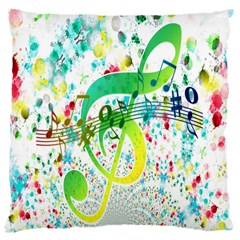 Points Circle Music Pattern Large Cushion Case (one Side) by Nexatart