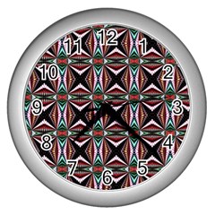 Plot Texture Background Stamping Wall Clocks (silver)  by Nexatart