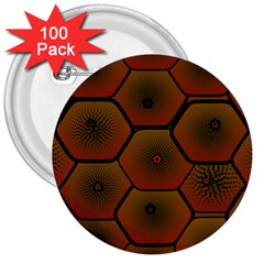 Psychedelic Pattern 3  Buttons (100 Pack)  by Nexatart