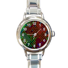 Psychedelic Abstract Swirl Round Italian Charm Watch