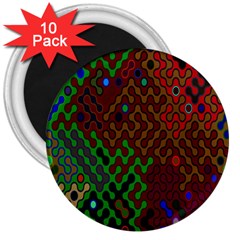 Psychedelic Abstract Swirl 3  Magnets (10 Pack)  by Nexatart