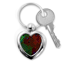 Psychedelic Abstract Swirl Key Chains (heart)  by Nexatart