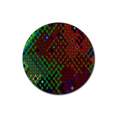 Psychedelic Abstract Swirl Rubber Round Coaster (4 Pack)  by Nexatart