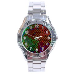 Psychedelic Abstract Swirl Stainless Steel Analogue Watch by Nexatart