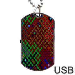 Psychedelic Abstract Swirl Dog Tag Usb Flash (one Side) by Nexatart