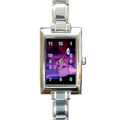 Purple Sky Rectangle Italian Charm Watch by Nexatart