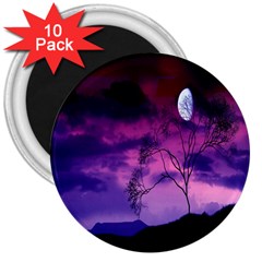 Purple Sky 3  Magnets (10 Pack)  by Nexatart