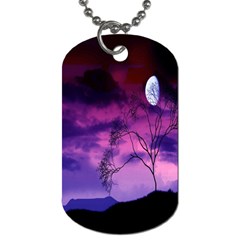 Purple Sky Dog Tag (one Side) by Nexatart