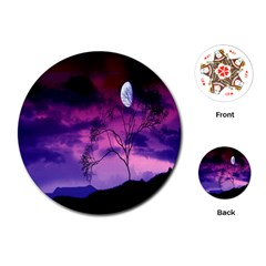 Purple Sky Playing Cards (round)  by Nexatart