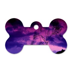 Purple Sky Dog Tag Bone (one Side) by Nexatart