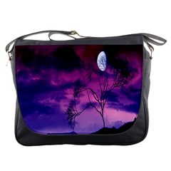 Purple Sky Messenger Bags by Nexatart