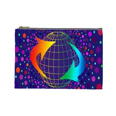 Recycling Arrows Circuit Cosmetic Bag (large)  by Nexatart