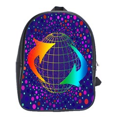 Recycling Arrows Circuit School Bags(large)  by Nexatart