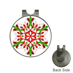 Red And Green Snowflake Hat Clips With Golf Markers by Nexatart