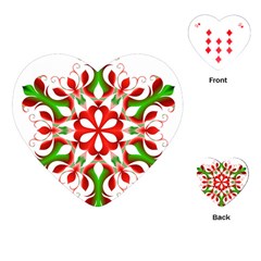 Red And Green Snowflake Playing Cards (heart)  by Nexatart