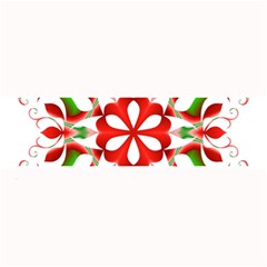 Red And Green Snowflake Large Bar Mats by Nexatart