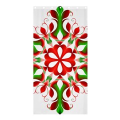 Red And Green Snowflake Shower Curtain 36  X 72  (stall)  by Nexatart