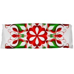 Red And Green Snowflake Body Pillow Case (dakimakura) by Nexatart