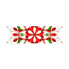 Red And Green Snowflake Satin Scarf (oblong)