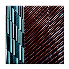 Red And Black High Rise Building Tile Coasters