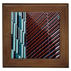 Red And Black High Rise Building Framed Tiles