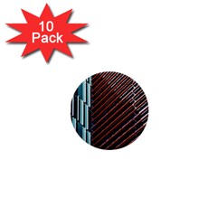 Red And Black High Rise Building 1  Mini Buttons (10 Pack) 