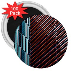 Red And Black High Rise Building 3  Magnets (100 pack)