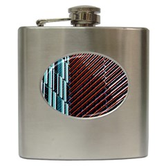 Red And Black High Rise Building Hip Flask (6 oz)