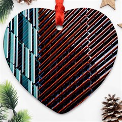 Red And Black High Rise Building Heart Ornament (Two Sides)