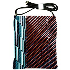 Red And Black High Rise Building Shoulder Sling Bags by Nexatart