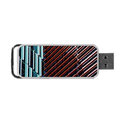 Red And Black High Rise Building Portable Usb Flash (one Side) by Nexatart