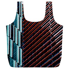 Red And Black High Rise Building Full Print Recycle Bags (L) 