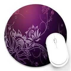 Purple Lotus Round Mousepads by Nexatart