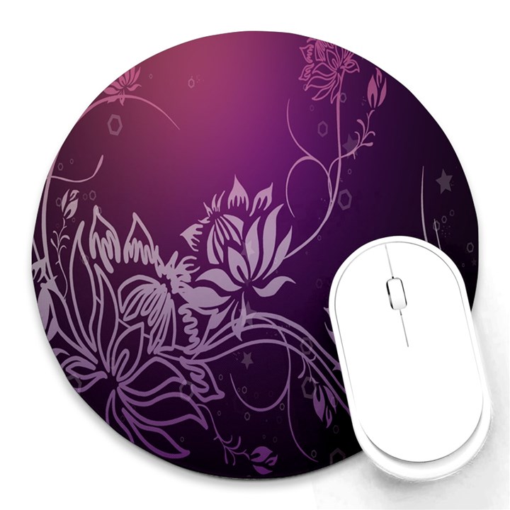 Purple Lotus Round Mousepads