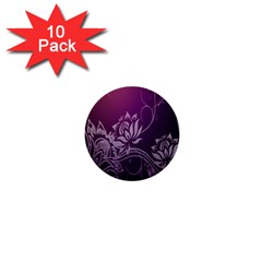 Purple Lotus 1  Mini Buttons (10 Pack)  by Nexatart