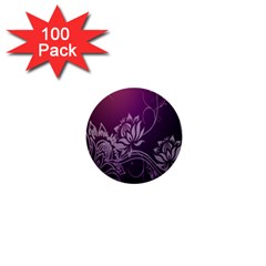 Purple Lotus 1  Mini Buttons (100 Pack)  by Nexatart