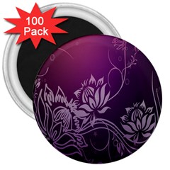 Purple Lotus 3  Magnets (100 pack)