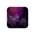 Purple Lotus Rubber Square Coaster (4 pack)  Front