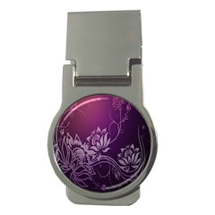 Purple Lotus Money Clips (round)  by Nexatart