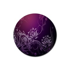 Purple Lotus Rubber Coaster (Round) 