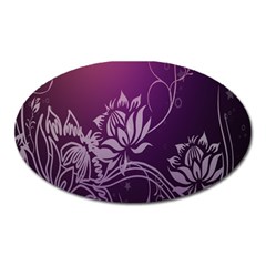 Purple Lotus Oval Magnet