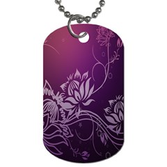 Purple Lotus Dog Tag (one Side) by Nexatart