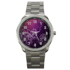 Purple Lotus Sport Metal Watch