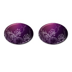 Purple Lotus Cufflinks (oval) by Nexatart