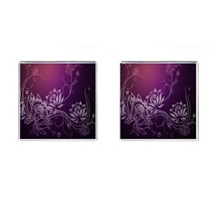 Purple Lotus Cufflinks (square) by Nexatart