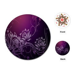 Purple Lotus Playing Cards (Round) 