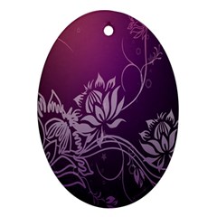 Purple Lotus Oval Ornament (Two Sides)